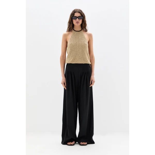 SIR the Label Beatrice Pintuck Pant in Black | Pants | Coveti
