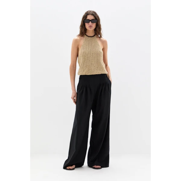 SIR the Label Beatrice Pintuck Pant in Black | Pants | Coveti