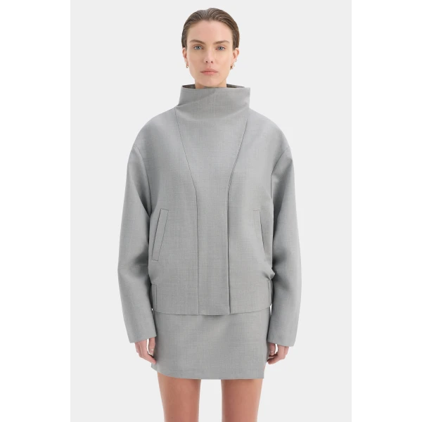 SIR the Label Belle Bomber Jacket in Grey Marle | Jackets | Coveti
