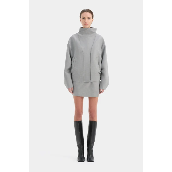 SIR the Label Belle Bomber Jacket in Grey Marle | Jackets | Coveti