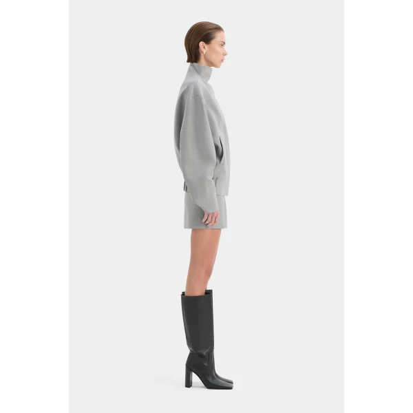 SIR the Label Belle Bomber Jacket in Grey Marle | Jackets | Coveti