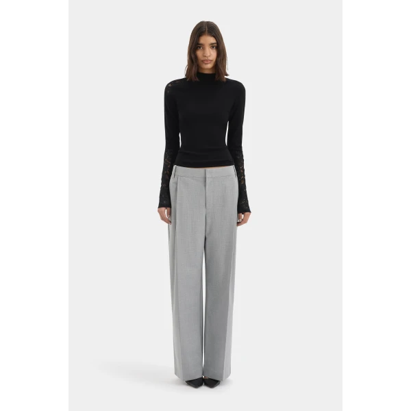 SIR the Label Belle Tailored Trouser in Grey Marle | Tailored pants | Coveti