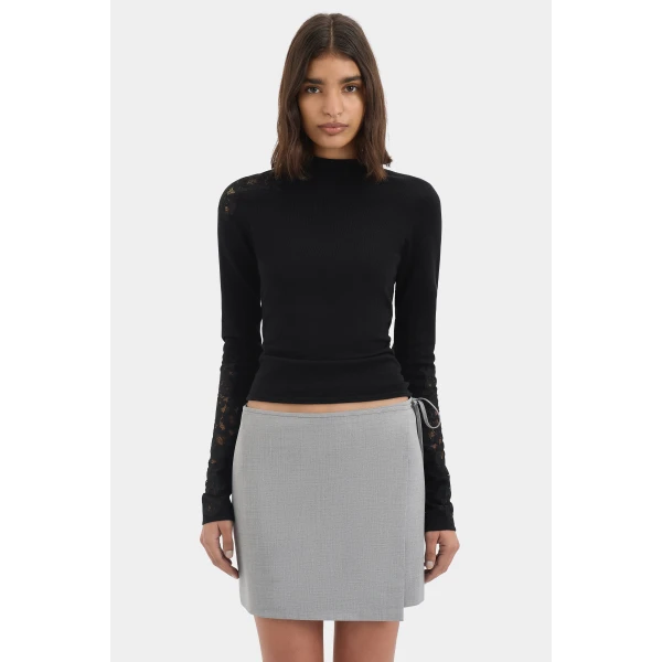 SIR the Label Belle Wrap Mini Skirt in Grey Marle | Mini Skirts | Coveti