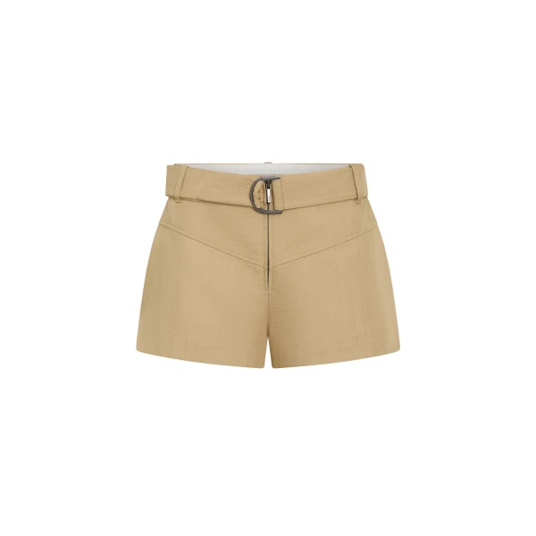 SIR the Label Bronte Belted Mini Short in Beige | Shorts | Coveti