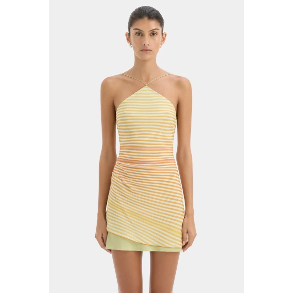 SIR the Label Calypso Layered Mini Dress in Sorbet Stripe | Mini Dresses | Coveti