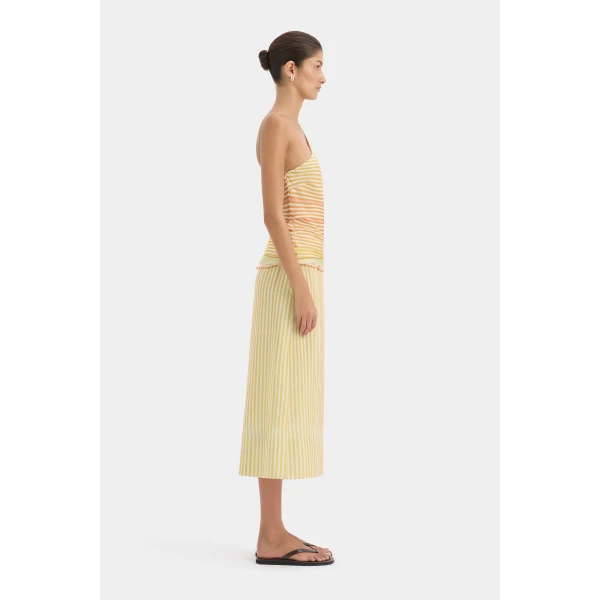 SIR the Label Calypso Midi Skirt in Sorbet Stripe | Midi Skirts | Coveti