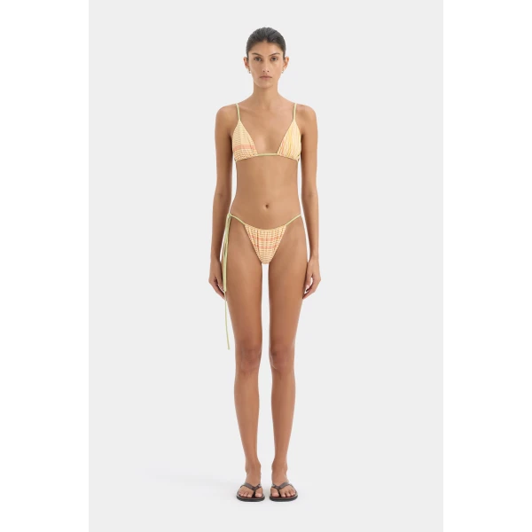 SIR the Label Calypso String Triangle Top in Sorbet Stripe | Bikini | Coveti