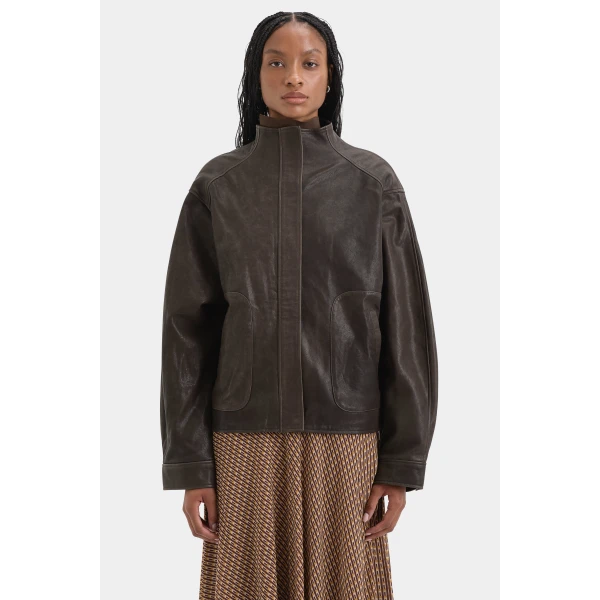 SIR the Label Candela Leather Jacket in Chocolate | Leather Jackets | Coveti