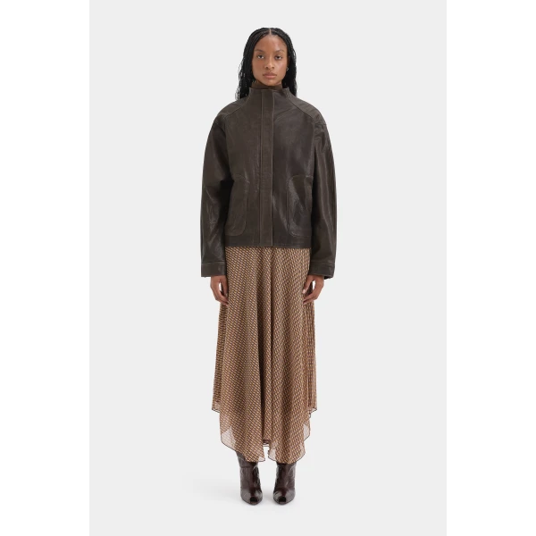 SIR the Label Candela Leather Jacket in Chocolate | Leather Jackets | Coveti