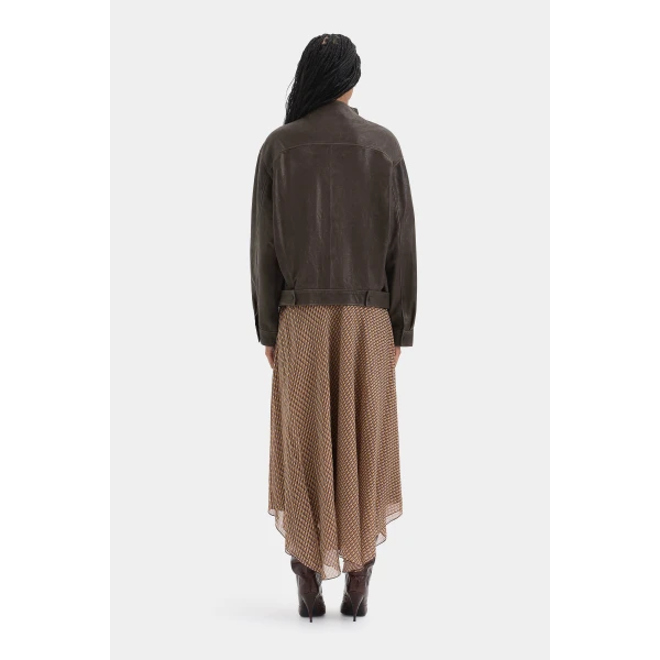 SIR the Label Candela Leather Jacket in Chocolate | Leather Jackets | Coveti
