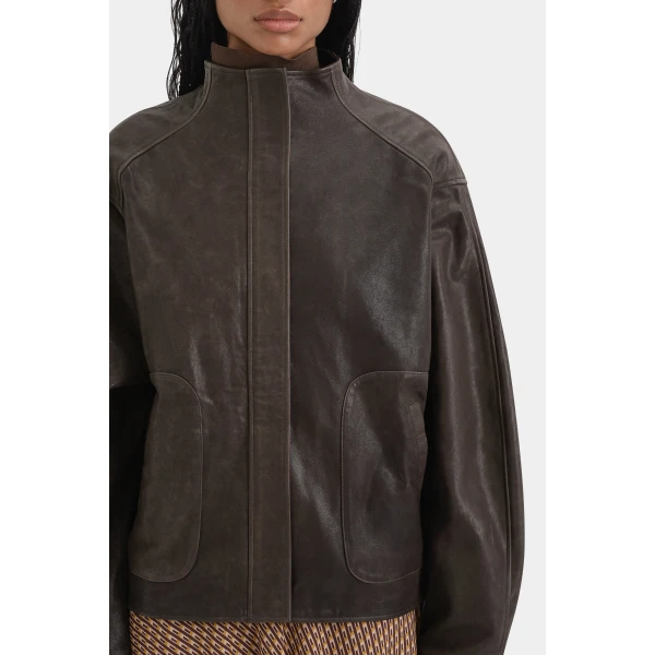 SIR the Label Candela Leather Jacket in Chocolate | Leather Jackets | Coveti