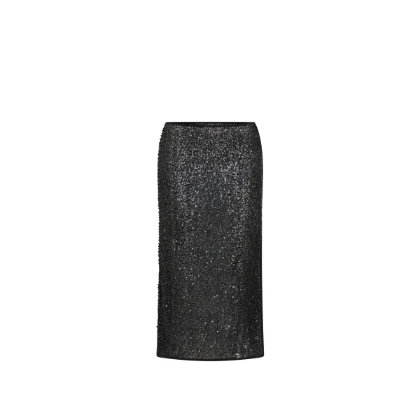 SIR the Label Cassia Sequin Midi Skirt in Black | Midi Skirts | Coveti