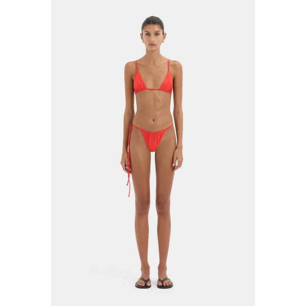 SIR the Label Clarita String Triangle Top in Tangerine | Bikini | Coveti