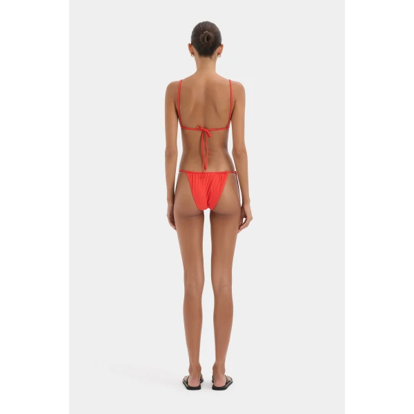 SIR the Label Clarita String Triangle Top in Tangerine | Bikini | Coveti