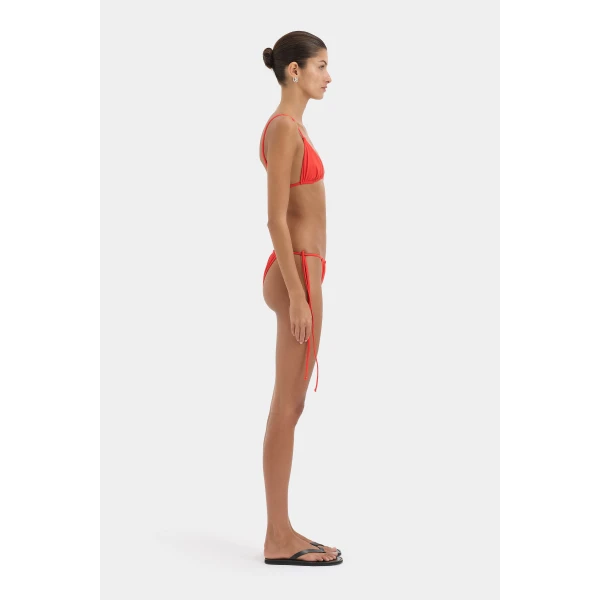SIR the Label Clarita String Triangle Top in Tangerine | Bikini | Coveti