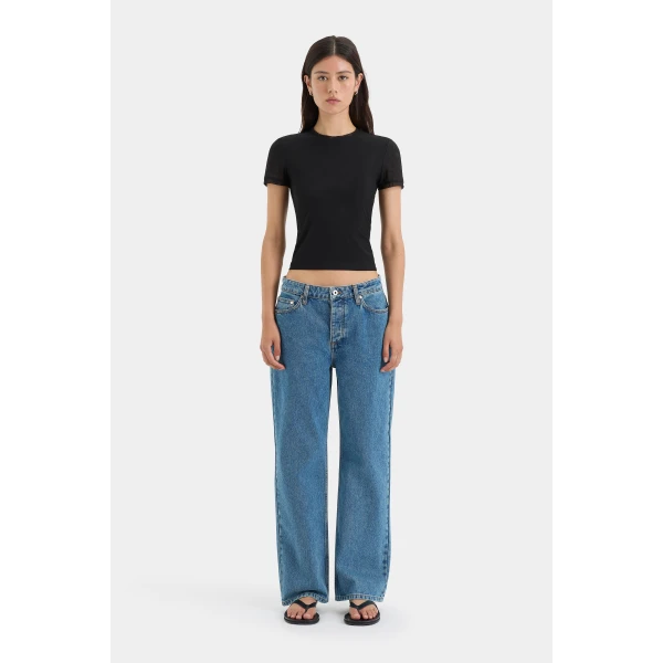 SIR the Label Classic Straight Leg Jean in Light Indigo | Denim | Coveti