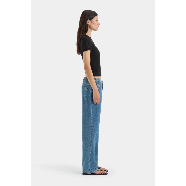 SIR the Label Classic Straight Leg Jean in Light Indigo | Denim | Coveti