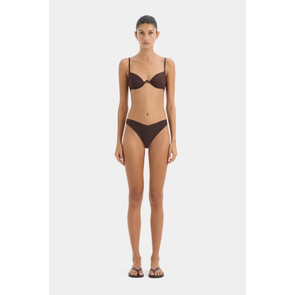 SIR the Label Cleo Shaped Brief in Carob | Bikini | Coveti