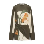 SIR the Label Constance Twist Mini Dress in Iris Floral | Mini Dresses | Coveti