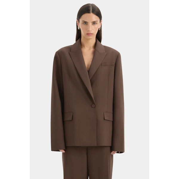 SIR the Label Dylan Blazer in Chocolate | Blazers | Coveti