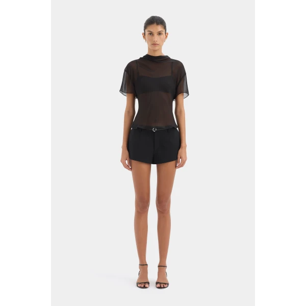 SIR the Label Dylan Mini Short in Black | Shorts | Coveti