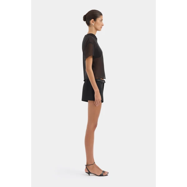 SIR the Label Dylan Mini Short in Black | Shorts | Coveti