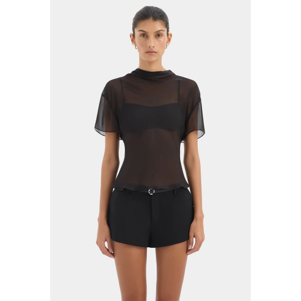 SIR the Label Dylan Mini Short in Black | Shorts | Coveti