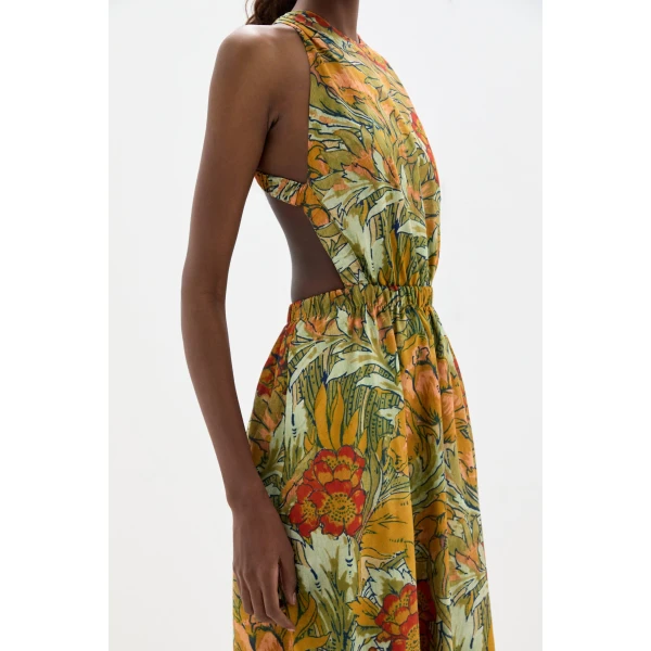 SIR the Label Eliana Cross Back Maxi Dress in Aliera Floral Mint | Maxi Dresses | Coveti
