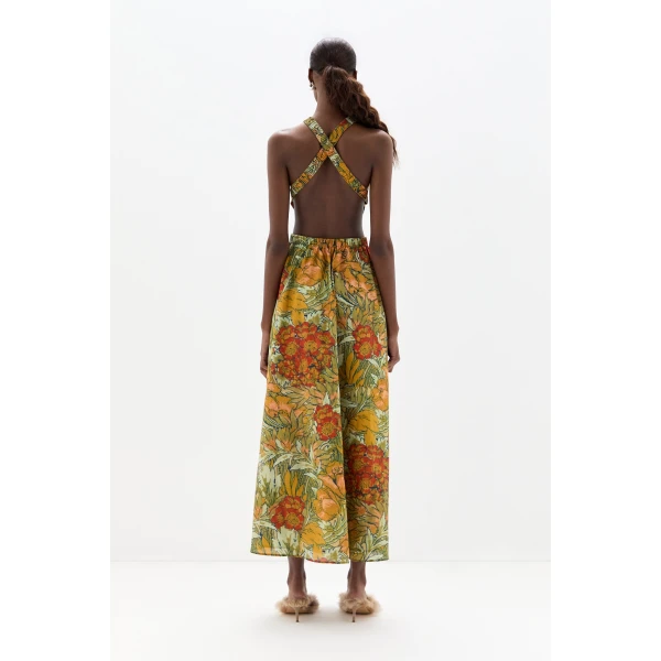 SIR the Label Eliana Cross Back Maxi Dress in Aliera Floral Mint | Maxi Dresses | Coveti