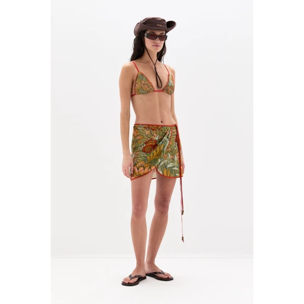 SIR the Label Eliana Mini Sarong in Aliera Floral Mint | Beachwear | Coveti