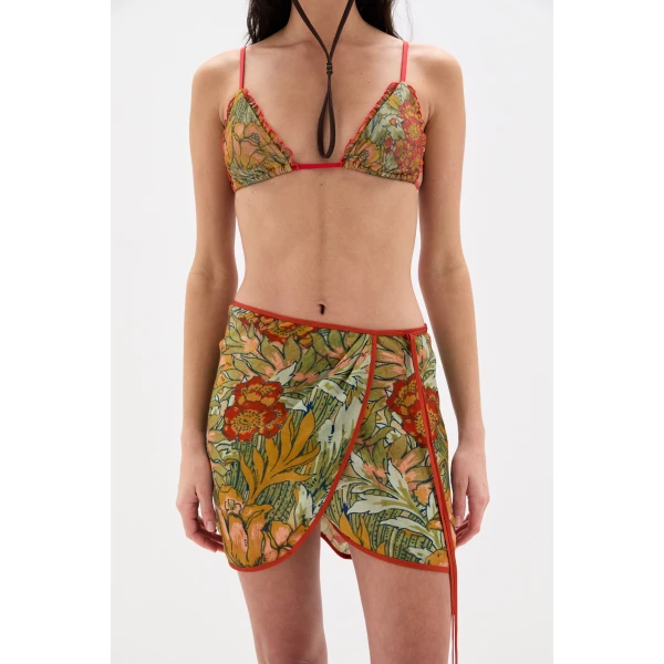 SIR the Label Eliana Mini Sarong in Aliera Floral Mint | Beachwear | Coveti