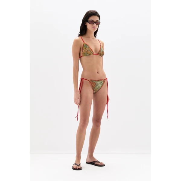 SIR the Label Eliana Ruffled String Brief in Aliera Floral Mint | Bikini | Coveti