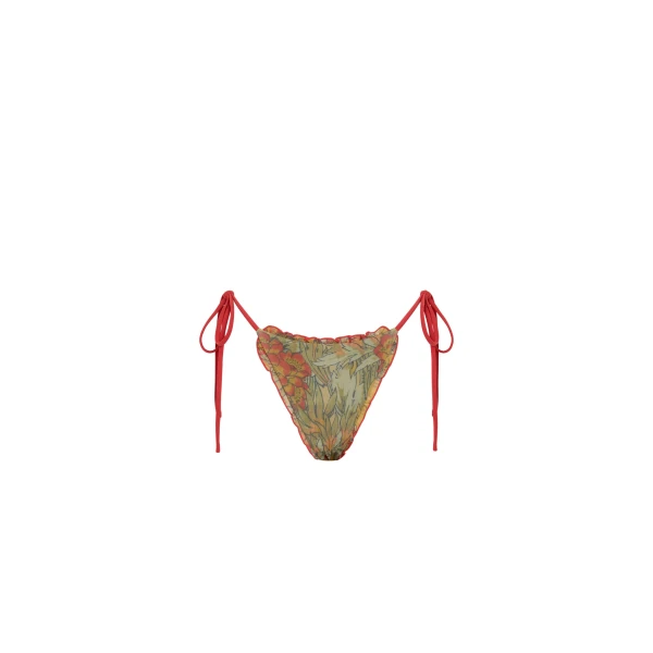 SIR the Label Eliana Ruffled String Brief in Aliera Floral Mint | Bikini | Coveti