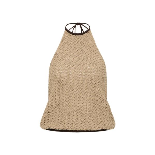 Ellinor Halter Top in Light Beige
