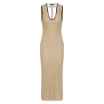 SIR the Label Ellinor Midi Dress in Light Beige | Midi Dresses | Coveti