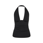 SIR the Label Elm Halter Top in Black | Sleeveless | Coveti