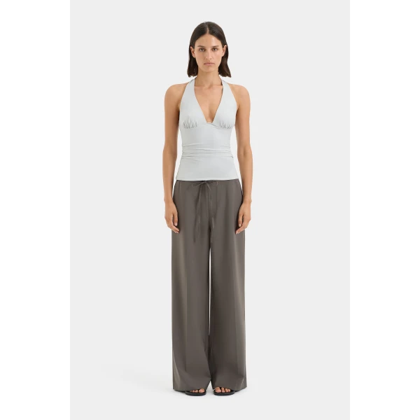 SIR the Label Elm Halter Top in Grey Blue | Sleeveless | Coveti