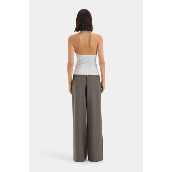 SIR the Label Elm Halter Top in Grey Blue | Sleeveless | Coveti