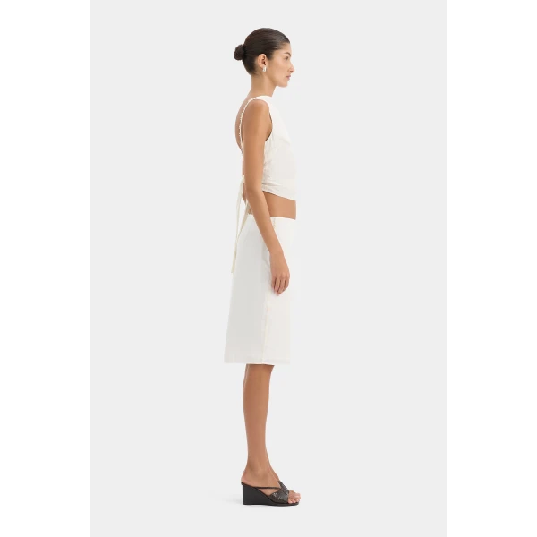 SIR the Label Elysee Midi Skirt in Natural | Midi Skirts | Coveti