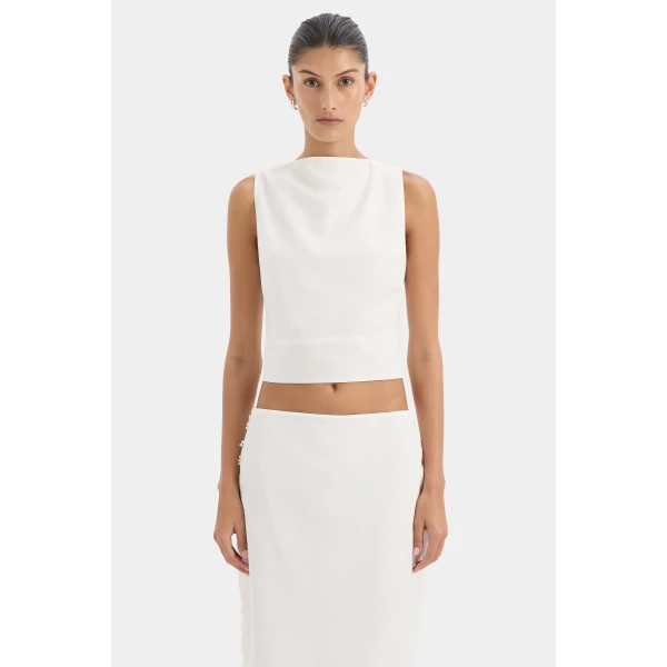 SIR the Label Elysee Midi Skirt in Natural | Midi Skirts | Coveti