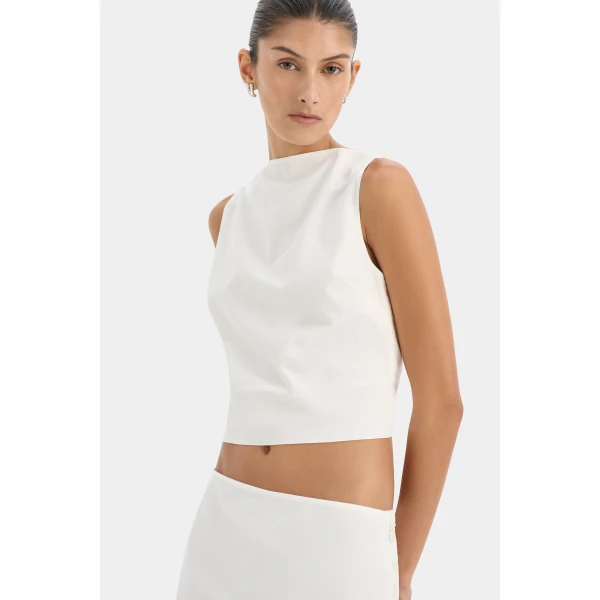 SIR the Label Elysee Open Back Top in Natural | Tops | Coveti