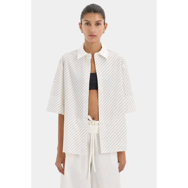 SIR the Label Emile Short Sleeve Shirt in SIR Stripe | Shirts | Coveti