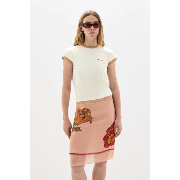 SIR the Label Estella Skirt in Aliera Floral Blush | Midi Skirts | Coveti