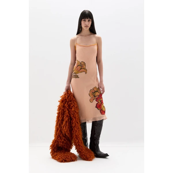 SIR the Label Estella Slip Midi Dress in Aliera Floral Blush | Midi Dresses | Coveti