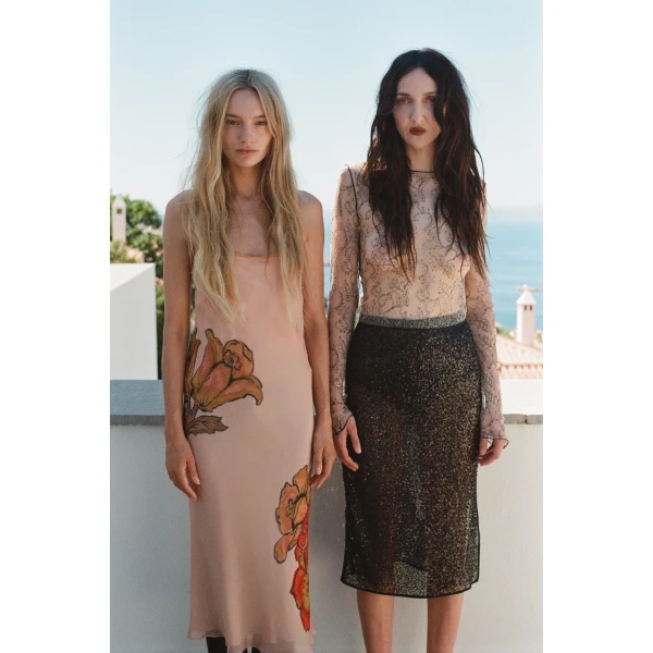 SIR the Label Estella Slip Midi Dress in Aliera Floral Blush | Midi Dresses | Coveti