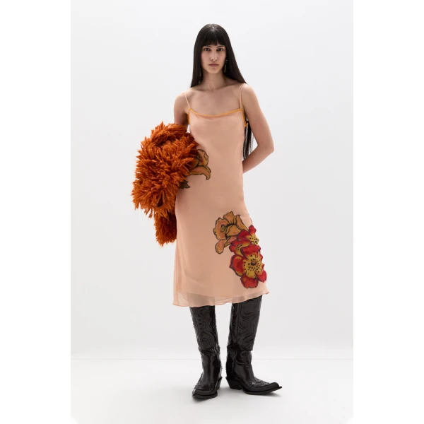 SIR the Label Estella Slip Midi Dress in Aliera Floral Blush | Midi Dresses | Coveti