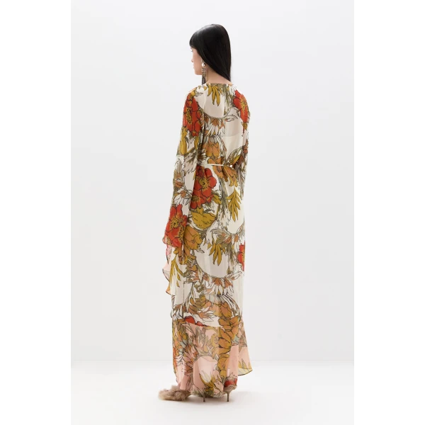 SIR the Label Estella Wrap Maxi Dress in Aliera Floral Ivory | Maxi Dresses | Coveti