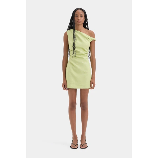 SIR the Label Favi Twist Mini Dress in Light Sage | Mini Dresses | Coveti