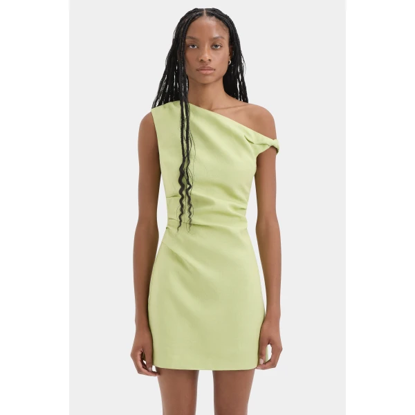 SIR the Label Favi Twist Mini Dress in Light Sage | Mini Dresses | Coveti