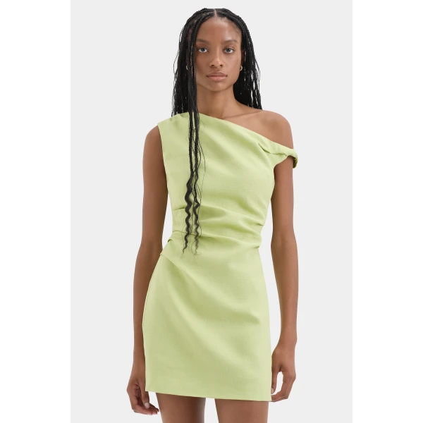 SIR the Label Favi Twist Mini Dress in Light Sage | Mini Dresses | Coveti